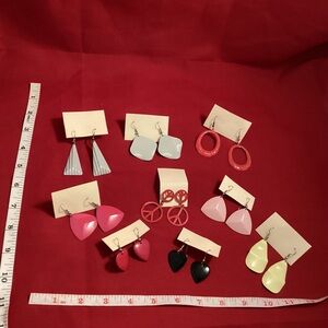 Metallic dangle earrings lot